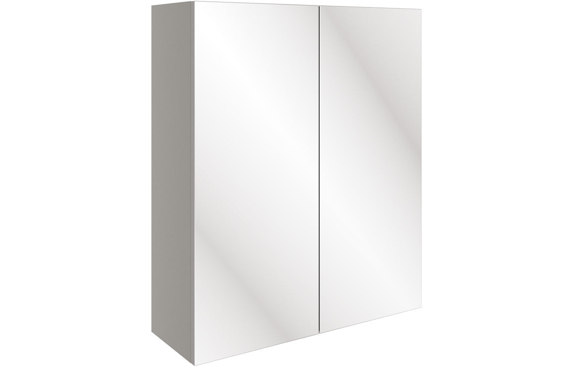 Venus 600mm Mirrored Wall Unit - Pearl Grey Gloss