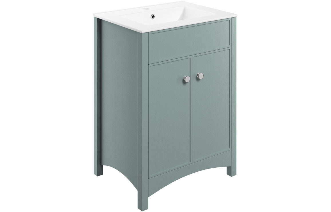 Lavana 610mm Basin Unit & Basin - Sea Green Ash