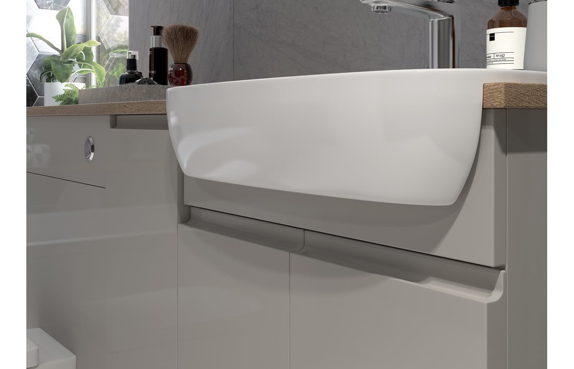 Venus 1242mm Basin & WC Unit Pack (LH) - White Gloss