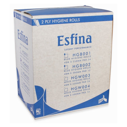 Esfina 20" Blue 2 Ply Hygiene Rolls 40 Metres