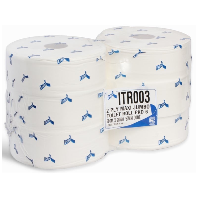 2ply White Maxi Jumbo Toilet Roll 2.25" Core ITR003N