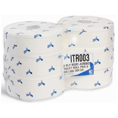 2ply White Maxi Jumbo Toilet Roll 2.25" Core ITR003N
