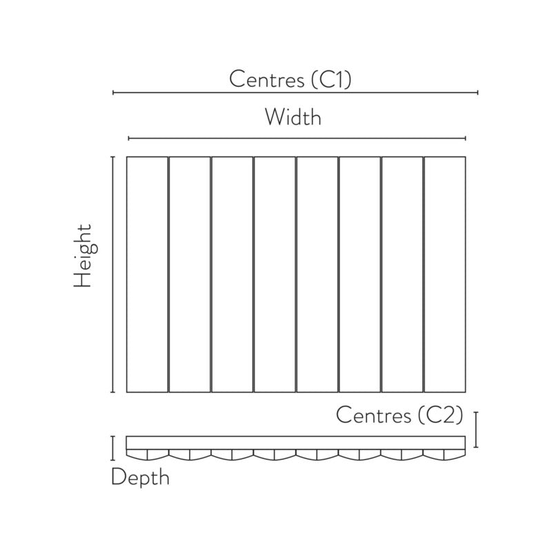 Korali Horizontal Designer Radiator 
Technical