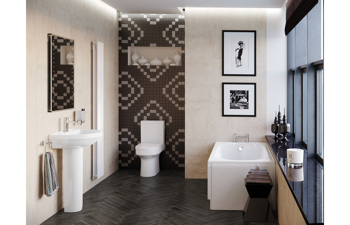 Livana 500x390mm 1TH Basin & Full Pedestal