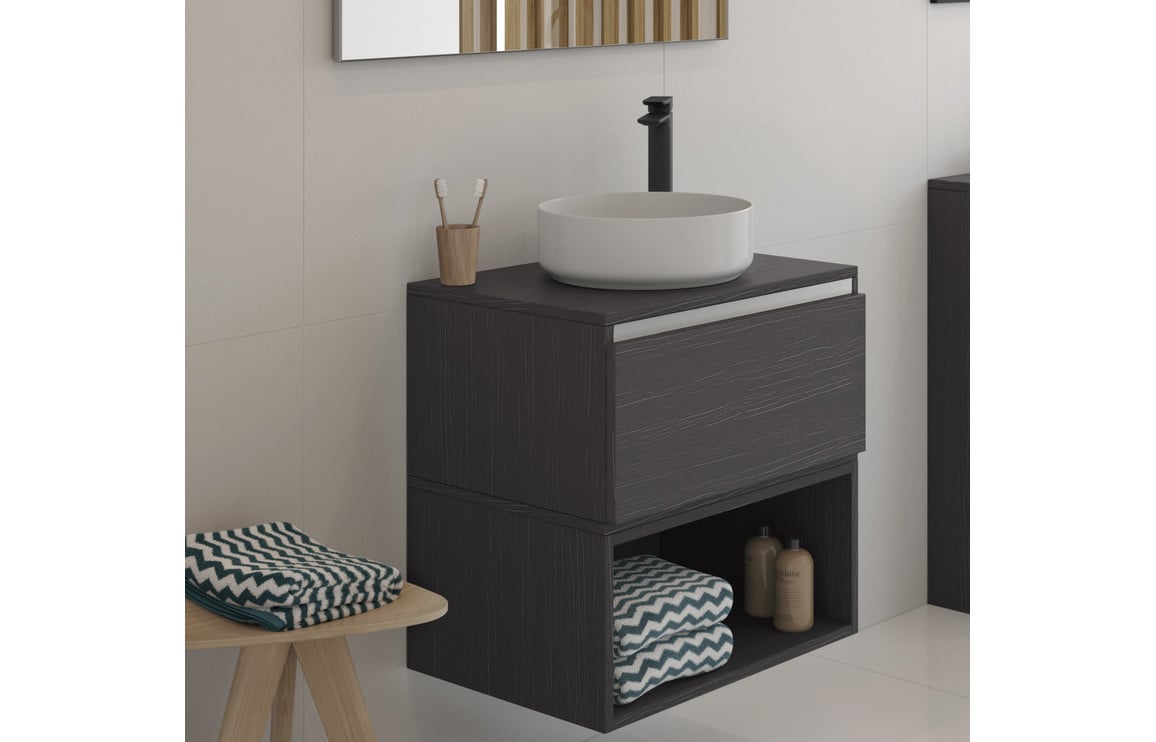 Orpheus 355mm Ceramic Round Washbowl & Waste - Matt Black