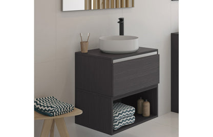 Orpheus 355mm Ceramic Round Washbowl & Waste - Matt Light Grey