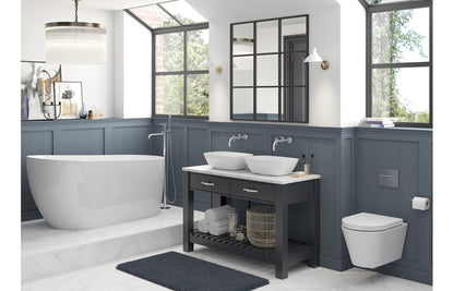 Cresida Rimless Close Coupled Open Back WC & Soft Close Seat