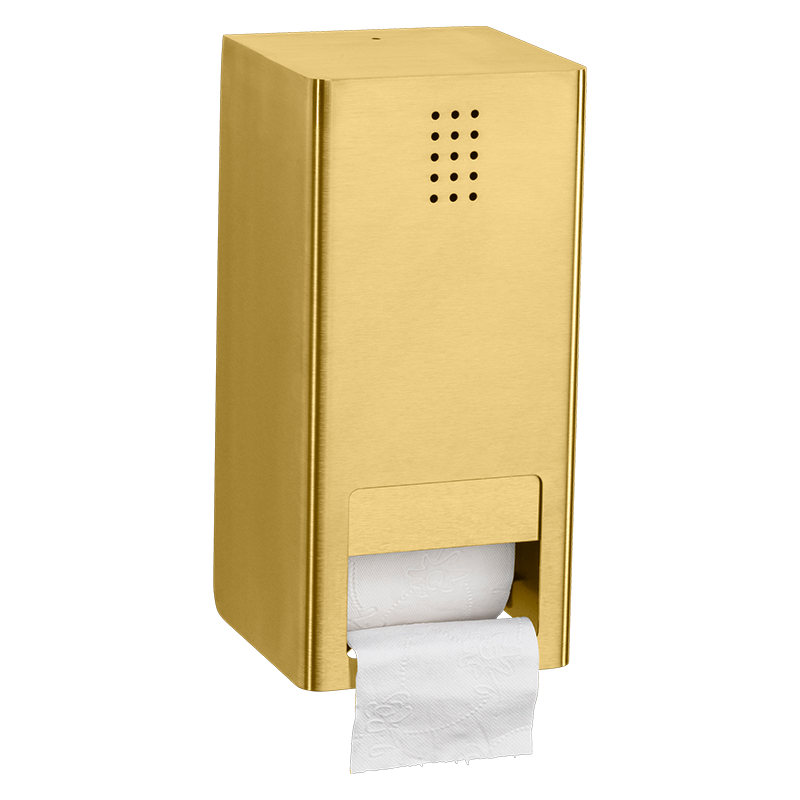 One Brass Double Toilet Roll Holder, ME-300