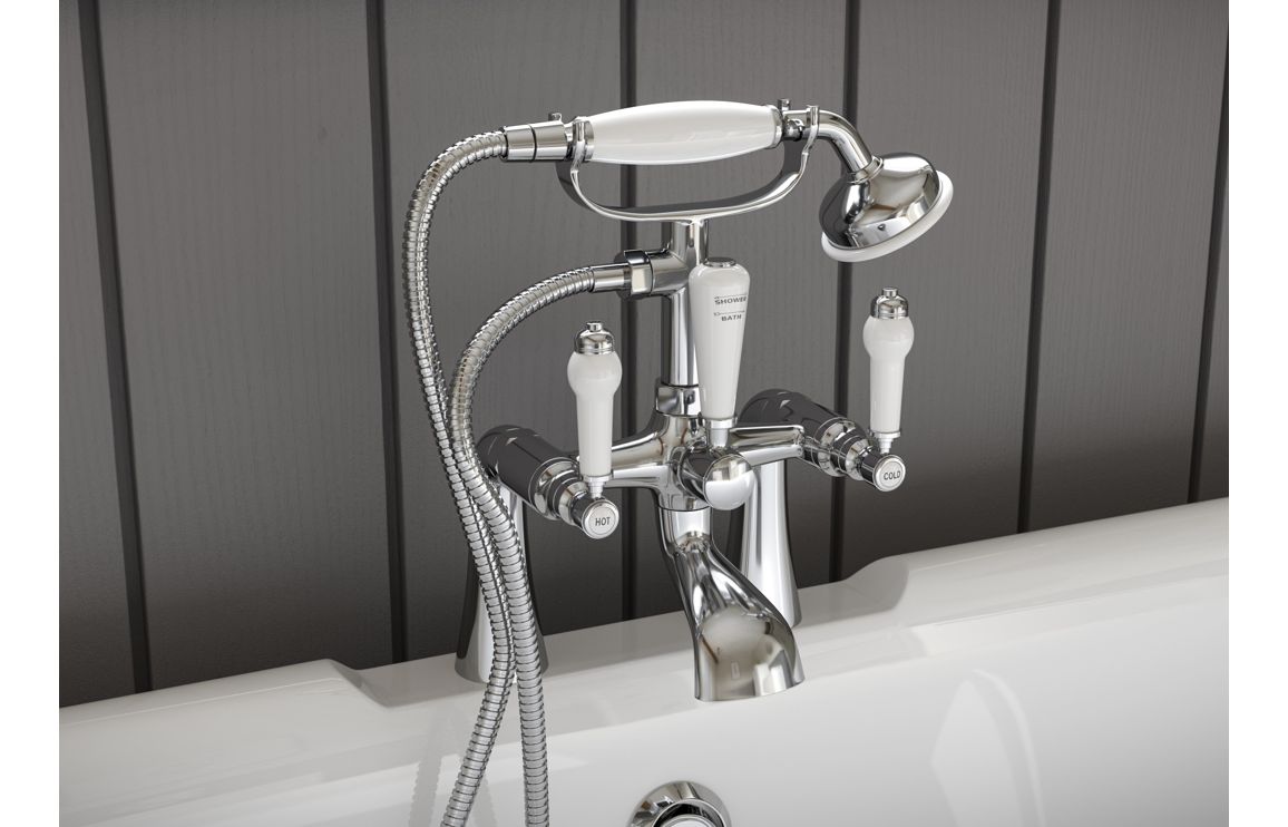 Vema Maira 4-Hole Deck Mounted Bath/Shower Mixer - Matt Black