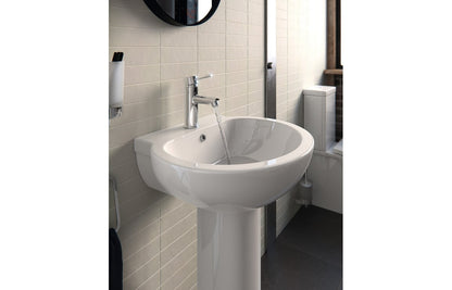 Maia 535x490mm 1TH Basin & Semi Pedestal