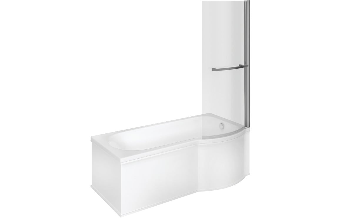 Sloan P Shape SUPERCAST 1700x850x560mm 0TH Shower Bath Pack (RH)
