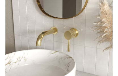 Lumos Floor Standing Bath/Shower Mixer - Brushed Brass