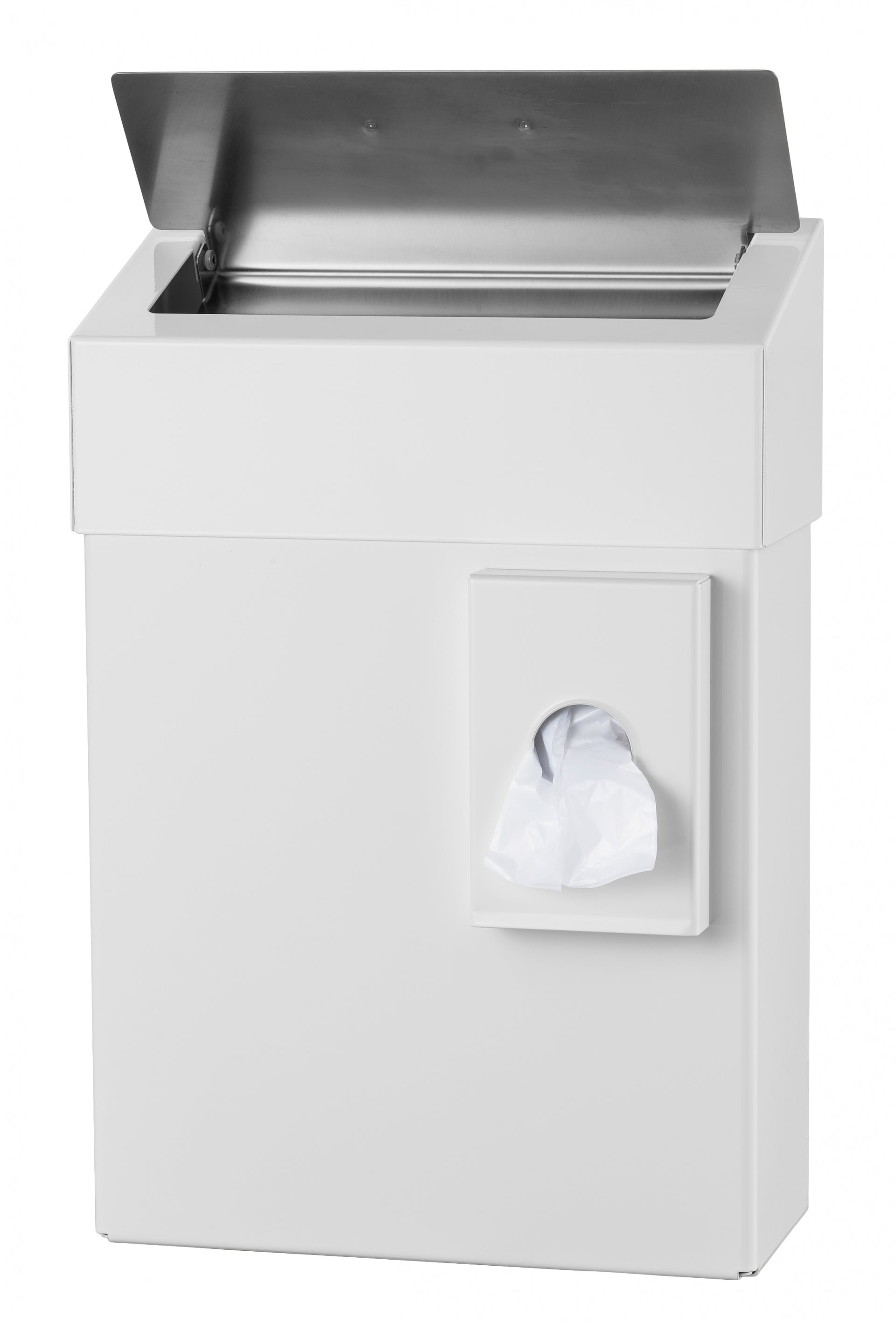 MediQo 10 Litre White Steel Sanitary Bin, 8255MQ