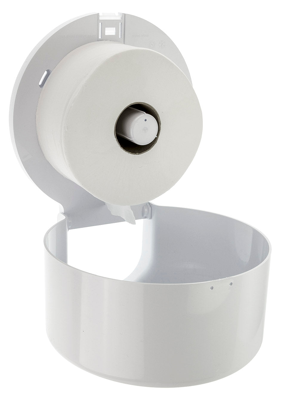 Interior Image PlastiQline Mini Jumbo Toilet Roll Dispenser White
