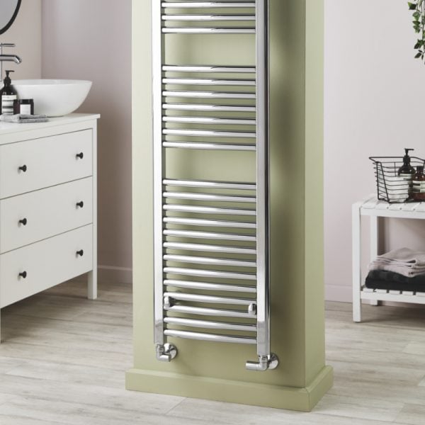 Platinum Chrome Electric Curved Towel Radiator