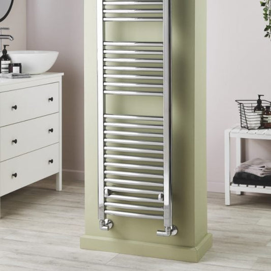 Platinum Chrome Electric Curved Towel Radiator