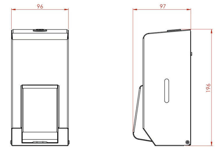Synergise Soap Dispenser 400ml Brushed Satin Drawing
