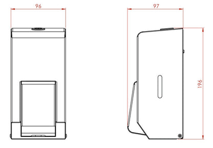Synergise Soap Dispenser 400ml Brushed Satin Drawing