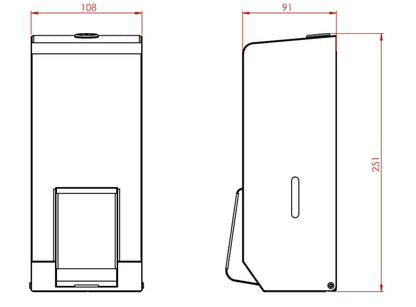 Synergise Foam Soap Dispenser 900ml Brushed Satin Drawing