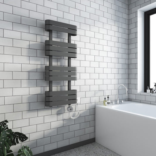 Electric Oasis Towel Radiator
1200mm Height 
Anthracite 