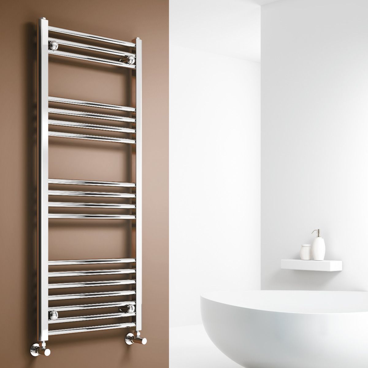 Reina Capo Curved Mild Steel Heated Towel Rail Chrome