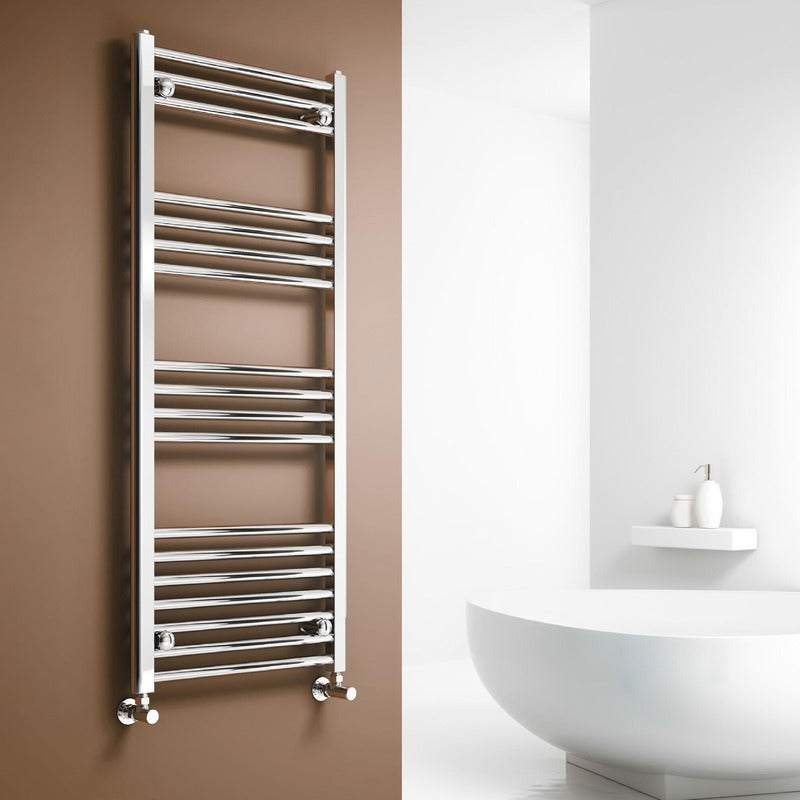 Reina Capo Flat Mild Steel Heated Towel Rail Chrome