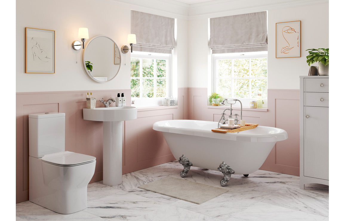 Orpheus 555x430mm 1TH Basin & Full Pedestal