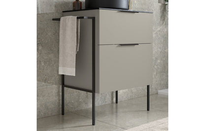 Stella 790mm Wall Hung 2 Drawer Basin Unit (No Top) - Matt Latte