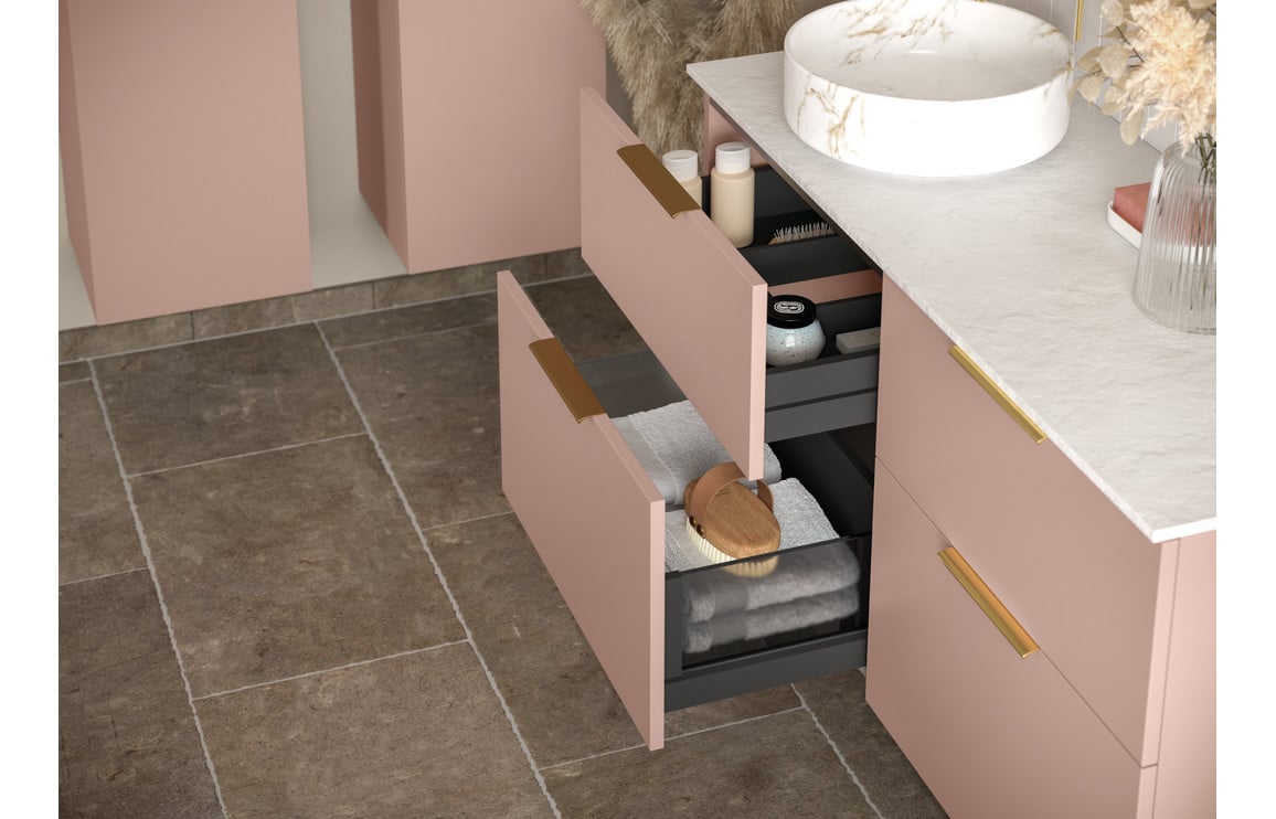 Stella 615mm Floor Standing 2 Door Basin Unit & Basin - Matt White