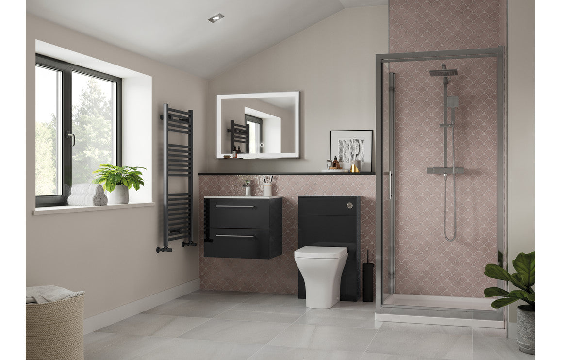 Vesper 500mm Floor Standing WC Unit - Anthracite Gloss