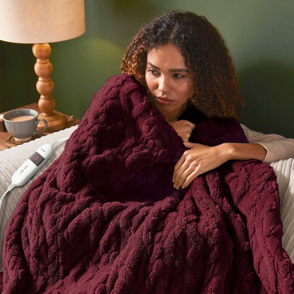 Silentnight Luxury Super Cosy Heated Throw Berry