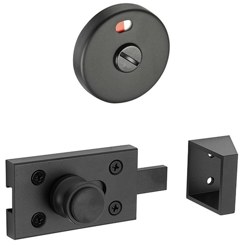 Toilet Cubicle Door Lock with Indicator Matt Black