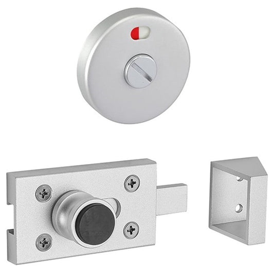 Toilet Cubicle Door Lock with Indicator Satin
