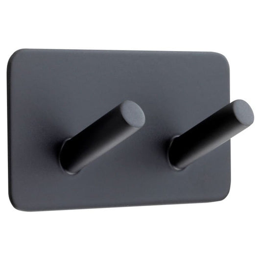 Double Coat Hook On 3M Adhesive Plate
Matt Black