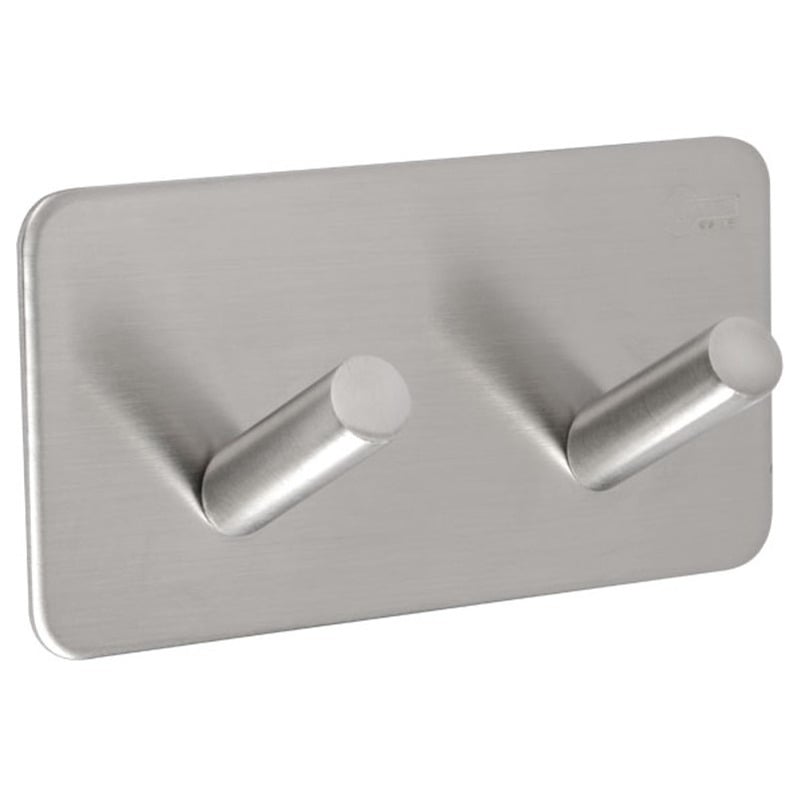 Double Coat Hook On 3M Adhesive Plate
Satin Chrome