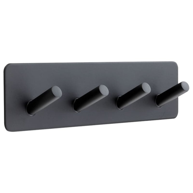 4 COAT HOOKS ON ADHESIVE PLATE
Matt Black 