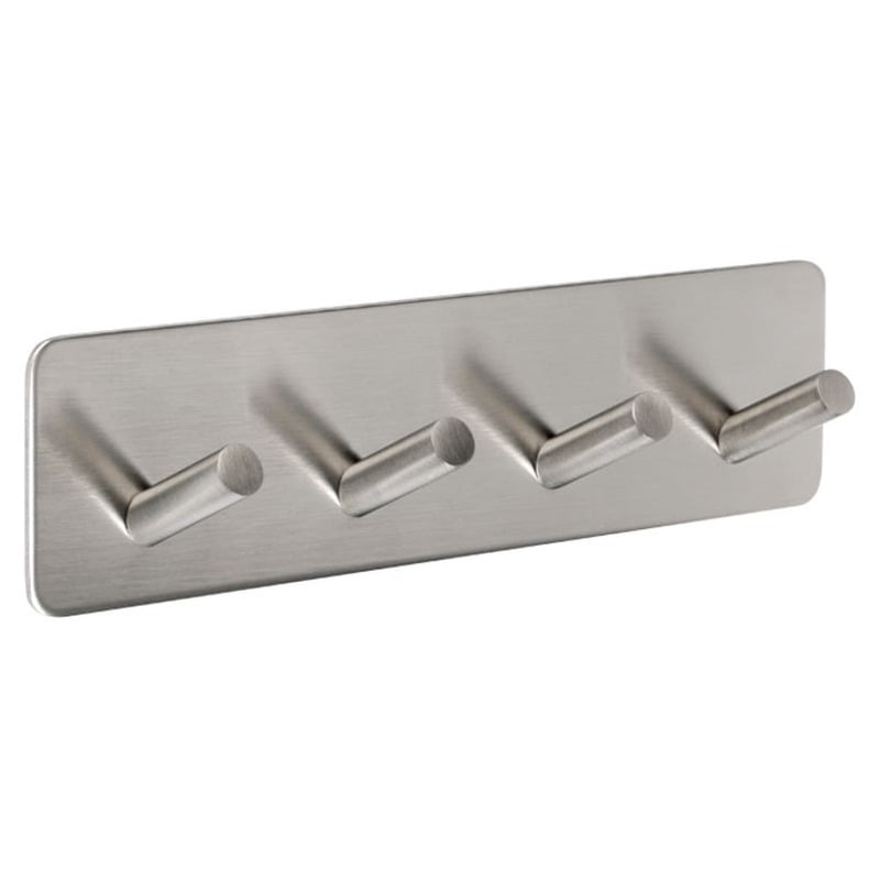 4 COAT HOOKS ON ADHESIVE PLATE
Satin
