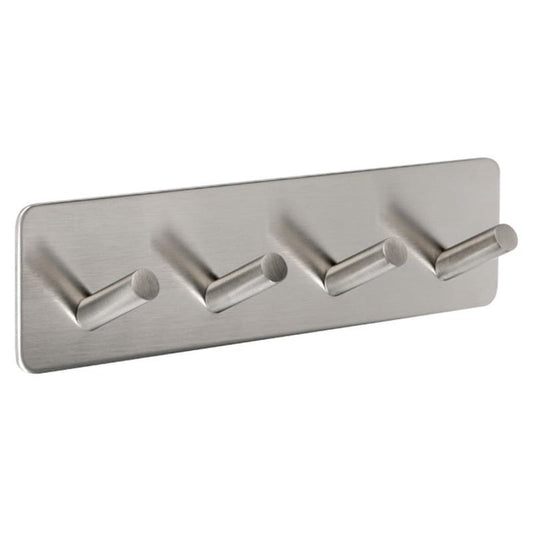 4 COAT HOOKS ON ADHESIVE PLATE
Satin