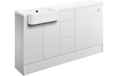 Tarak 1542mm Basin  WC & 3 Drawer Unit Pack (RH) - Matt White