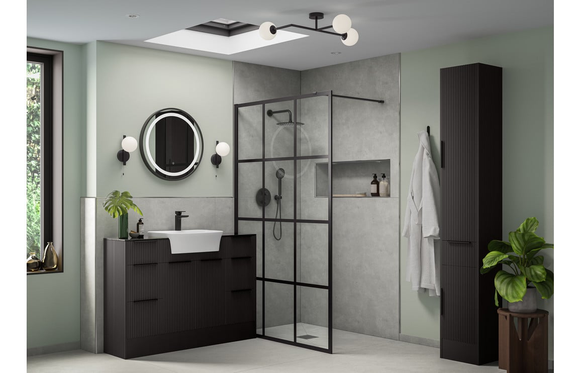Tarak 1542mm Basin  WC & 1 Door Unit Pack (LH) - Matt Graphite Grey