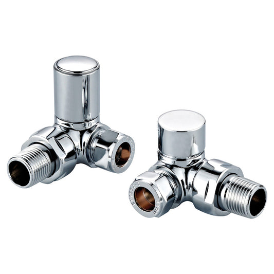 Scudo Towel Rail Valves Corner (Pair) Chrome
