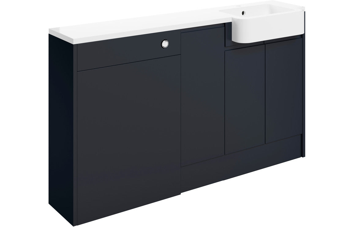 Venus 1542mm Basin  WC & 1 Door Unit Pack (LH) - Matt Indigo Blue