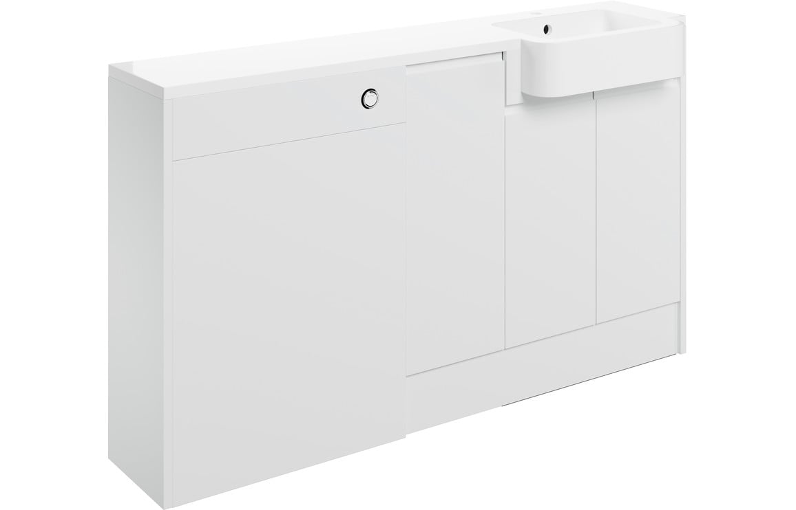 Venus 1542mm Basin  WC & 1 Door Unit Pack (LH) - White Gloss