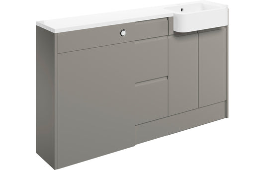 Venus 1542mm Basin  WC & 3 Drawer Unit Pack (RH) - Pearl Grey Gloss