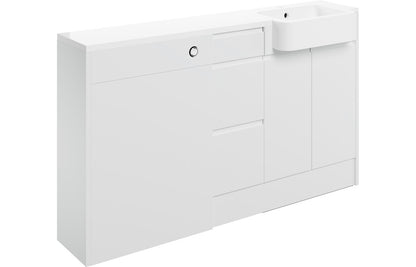Venus 1542mm Basin  WC & 3 Drawer Unit Pack (RH) - White Gloss