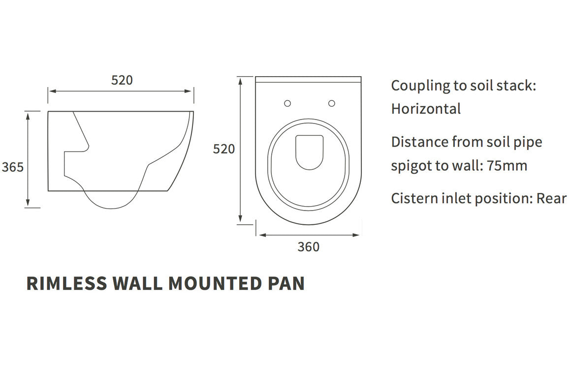 Cresida Rimless Wall Hung WC & Soft Close Seat