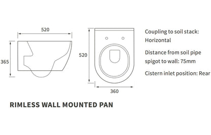 Cresida Rimless Wall Hung WC & Soft Close Seat