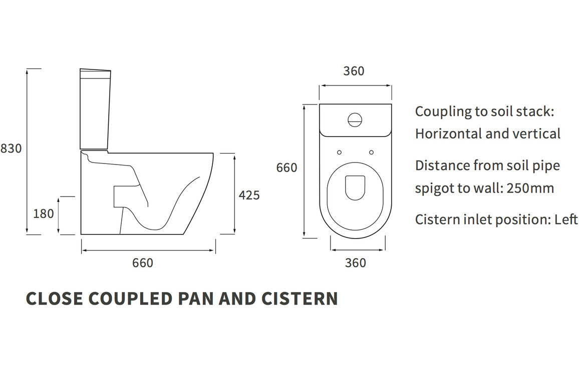 Cresida Close Coupled WC & Soft Close Seat