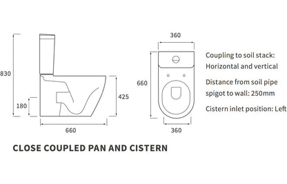 Cresida Close Coupled WC & Soft Close Seat