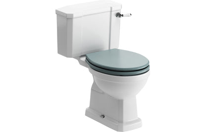 Solaris Close Coupled WC & Sea Green Wood Effect Seat